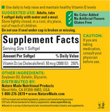 Suplemento Nature Made Vitamina D3 vitamina D 2000 IU