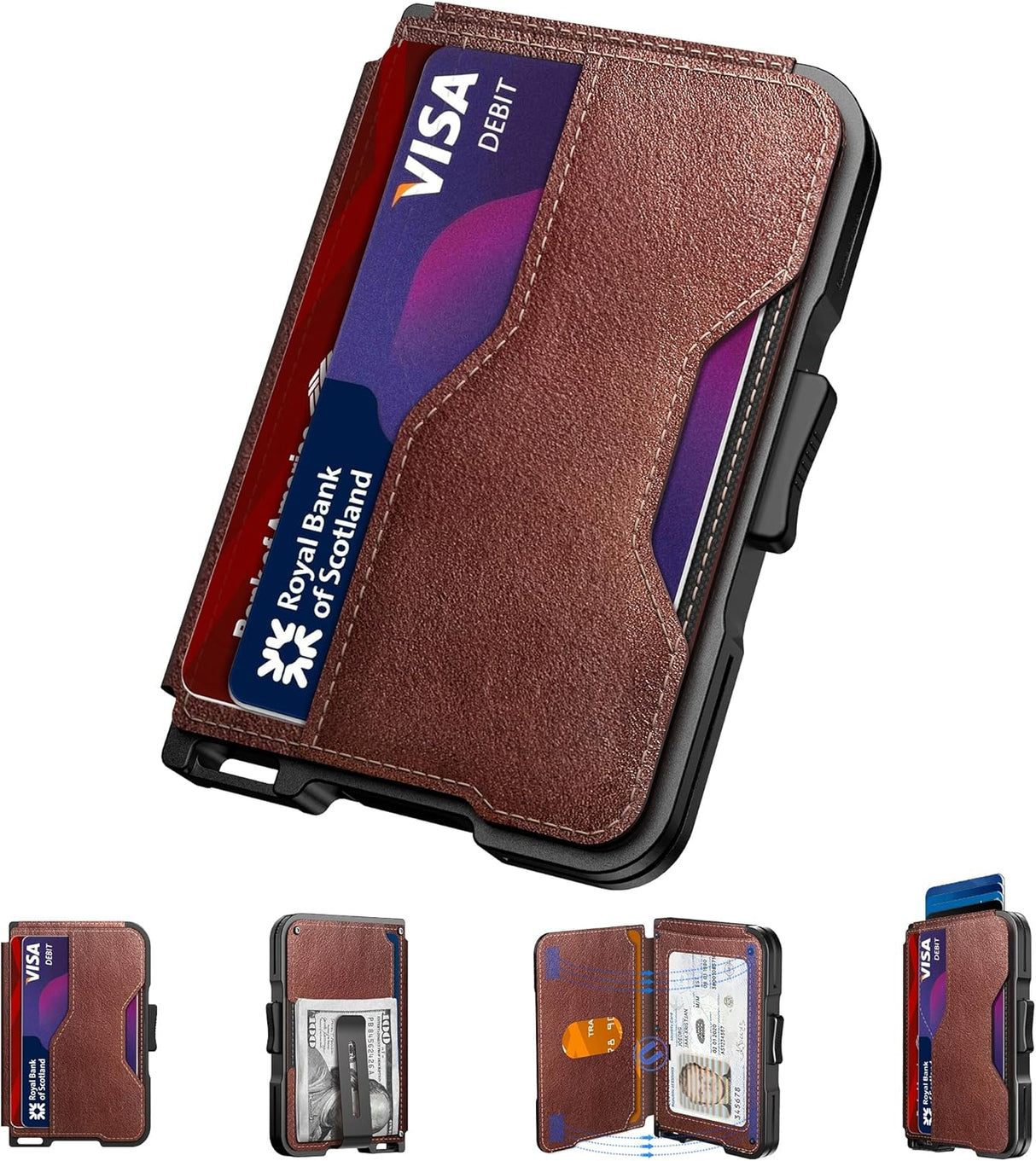 Tarjetero para Hombre, RFID, Ecológico, con Clip y Bifold