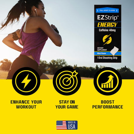 Tiras Energéticas 40 mg Cafeína - Suplemento Energía 30 Pk