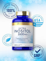 Suplemento de inositol de 2600 mg  200 unidades sin gluten