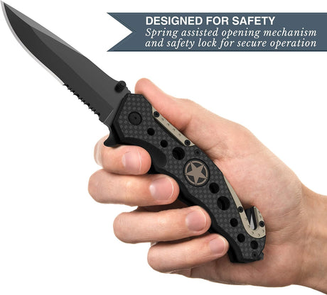 Cuchillo táctico 3 en 1 para militares y socorristas