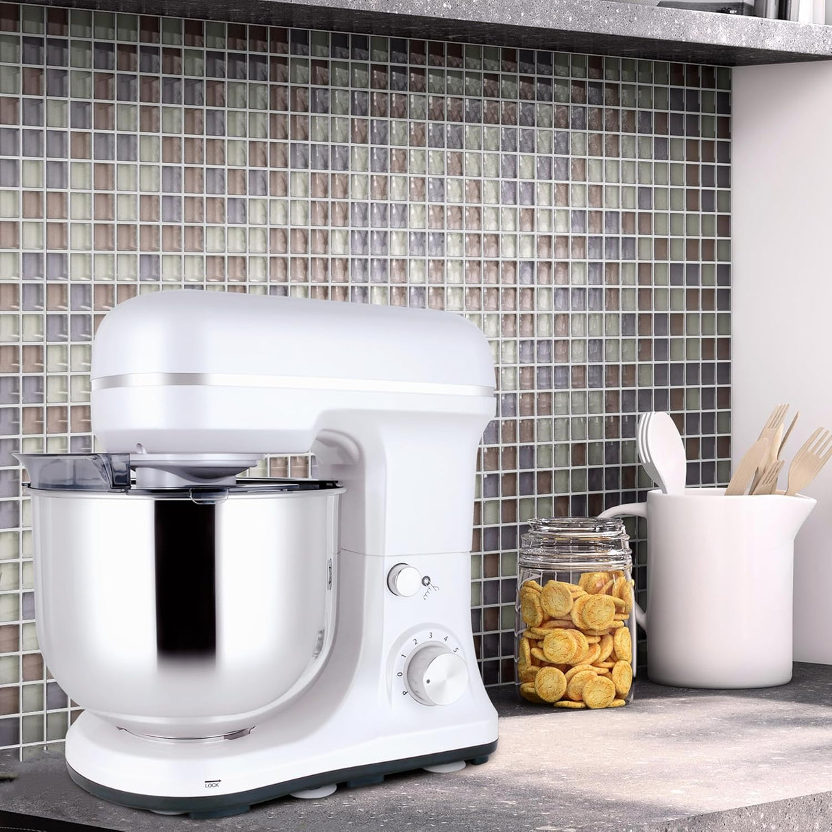 Batidora de pie 5-QT, 300W, 6+P, acero inoxidable, modelo 2023
