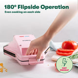 Máquina de Waffles BELLA, Antiadherente, 9 con Soporte de Cono