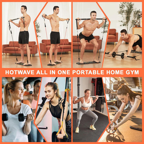 Equipo de Ejercicio HOTWAVE con 20 Accesorios y Banda de Resistencia