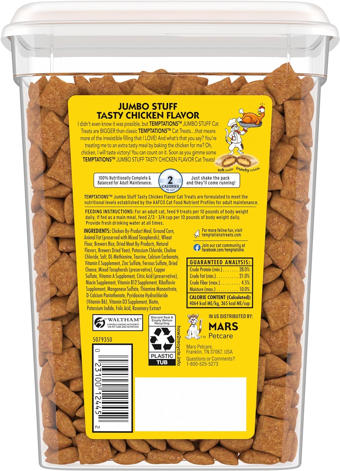 Bocadillos crujientes y suaves para gato, sabor pollo
