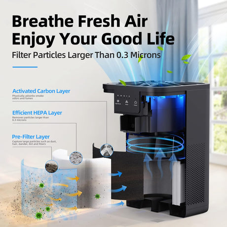 Purificadores de aire para dormitorio de aromaterapia negro