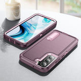 BaHaHoues Funda para Samsung Galaxy S22, Samsung S22 con soporte integrado, a prueba de golpes, polvo, caídas, grado militar, para Galaxy S22 5G de 6.1 pulgadas (morado nocturno/rosa bebé)