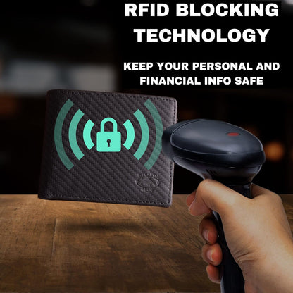 Billetera Bifold Cuero RFID con Ventana para ID Stealth Mode