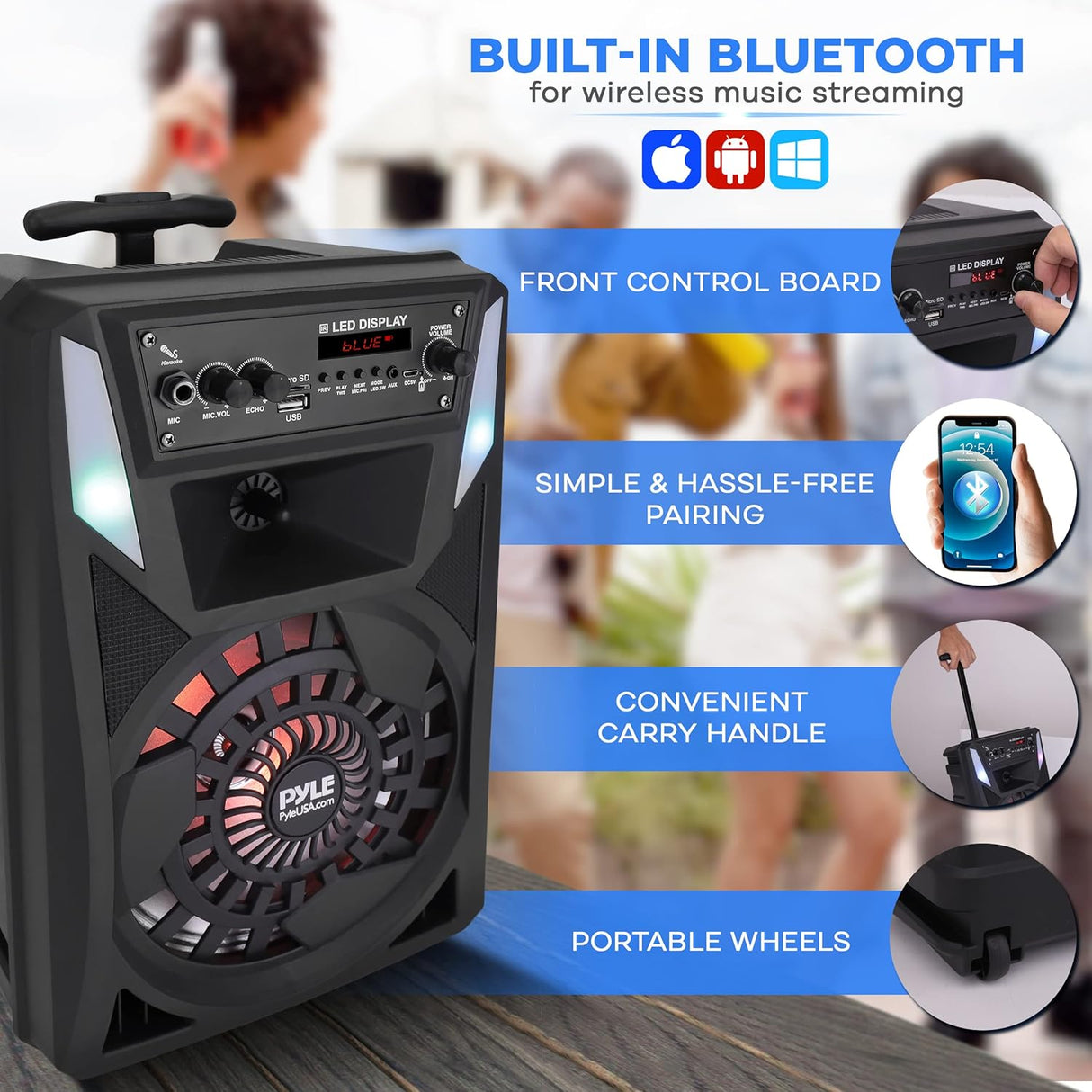 Altavoz PA portátil Bluetooth PYLE-PRO  PPHP818B