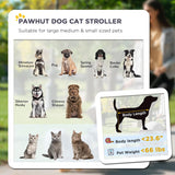 Carrito para perros PawHut, hasta 30 kg, plegable, con ruedas