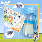 Botella de Agua Bluey, Stickers Reposicionables, BPA-Free