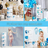 Keencopper Cajas de bebé con 30 letras (BABY+A-Z) para baby shower, decoraciones de baby shower para niño, cajas transparentes para globos transparentes para fiesta de primer cumpleaños, despedida de soltera, revelación de género, reutilizables