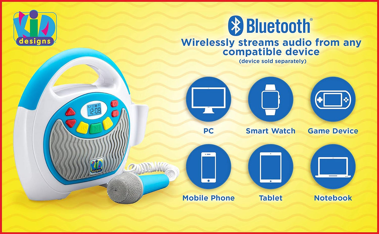 Reproductor MP3 Bluetooth eKids KIDdesigns con micrófono real