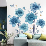 Pegatinas de Pared Florales Wondever, Piones y Mariposas, Modelo Floral