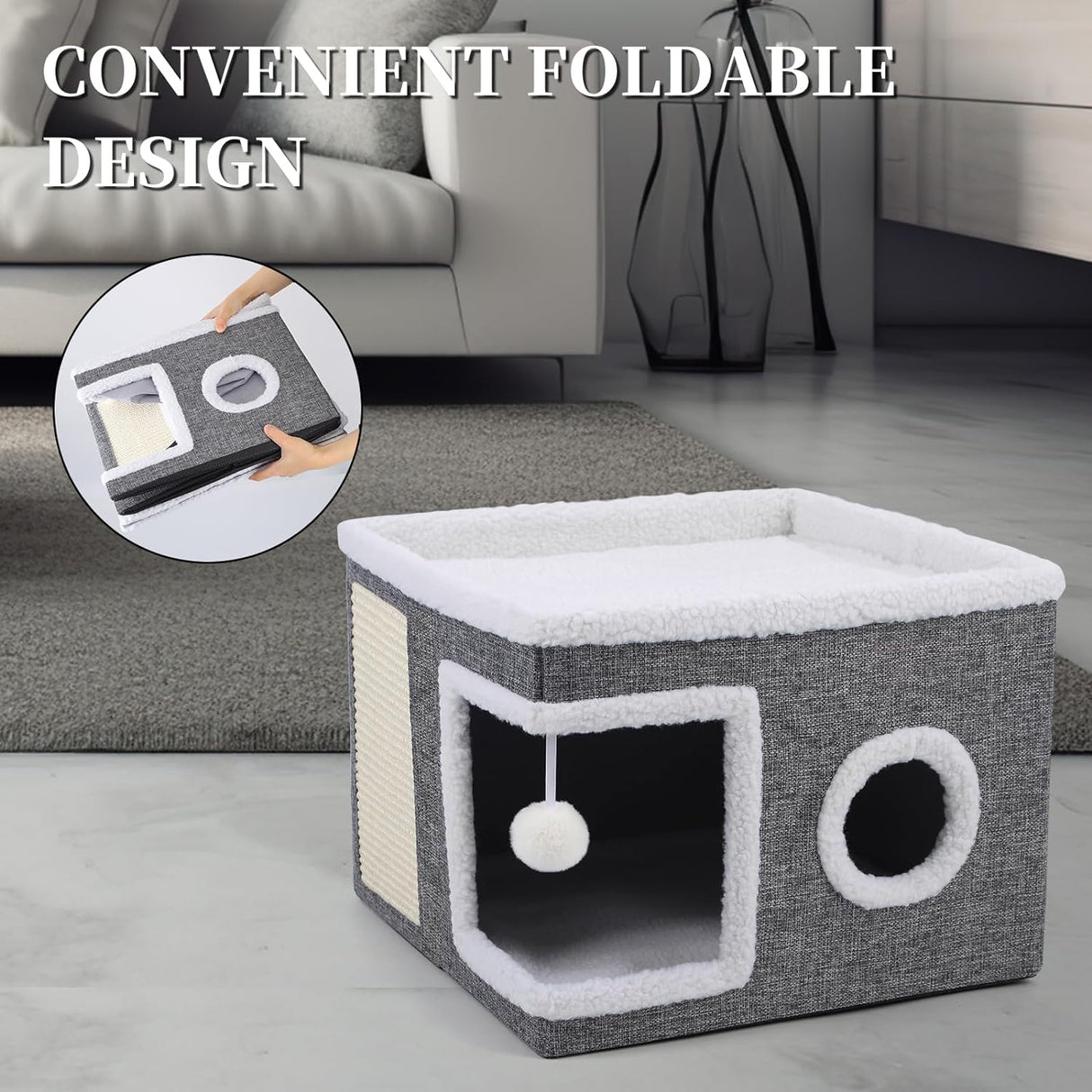 Cueva para Gatos, Marca X, con cojines suaves, Modelo Y