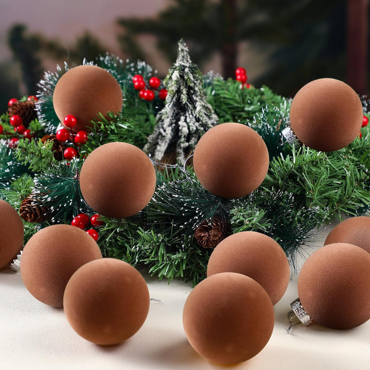 Liliful adornos de Navidad Flocked, Liliful, 15 Pcs, 3.15