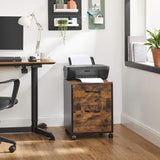 Gabinete de Archivos VASAGLE con Ruedas, 2 Cajones, Rustic Brown
