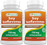 Isoflavonas de Soja 750 mg 120 Cápsulas Best Naturals 2 Pck