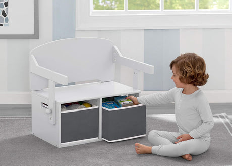 Banco de actividades convertible para niños color blanco