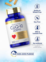 Carlyle CoQ10 200mg | 200 Cápsulas | Vegano, Sin GMO, Sin Gluten
