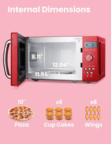 Microondas Retro COMFEE', 0.7 Cu Ft, 700W, 9 Menús, AM720C2RA-R