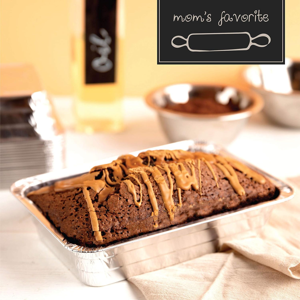 PLASTICPRO Moldes desechables de aluminio para hornear de 2 libras, 6 x 8 x 2 pulgadas, utensilios de cocina perfectos para hornear pasteles, brownies, pan, pastel de carne, lasaña o lonchera, paquete de 50