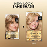 Coloración permanente para el cabello + brillo, 8 rubio medio