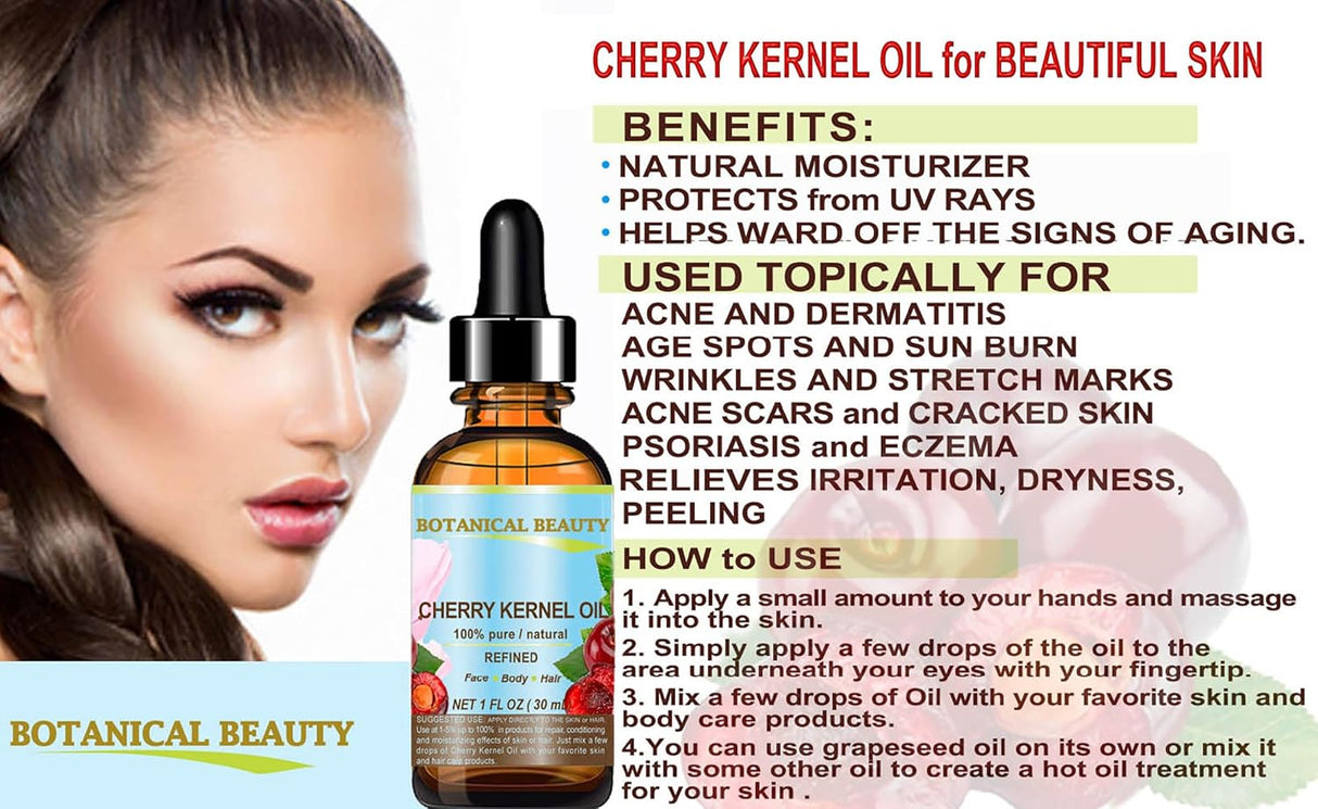 Aceite de Semilla de Cereza Italiana para Cara, Piel, Cuerpo y Más