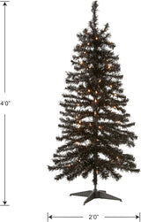 Árbol de Navidad artificial preiluminado con luces blancas, 4 ft