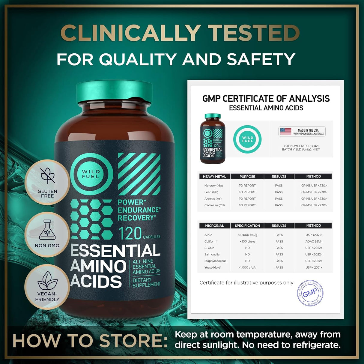 Suplemento de Aminoácidos Esenciales - 3000mg - 120 Cápsulas