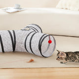 Túnel para gatos 3 vías Love's Cabin, plegable con juguete bola