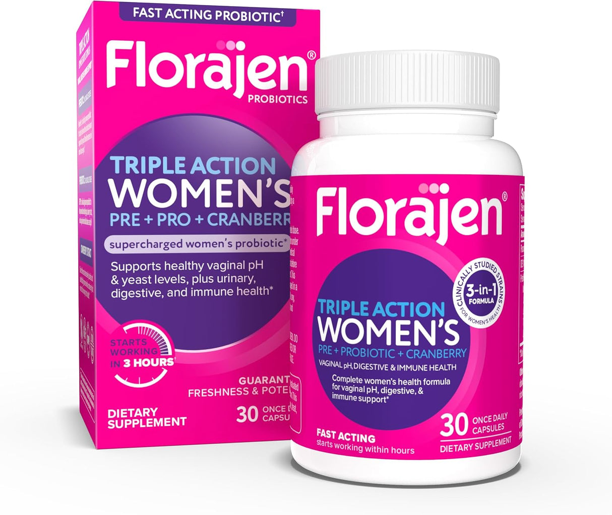 Florajen Women’s Probiótico Triple Acción - 30 Cápsulas