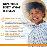 Vitamina D3 K2 120 cápsulas, soporte inmuno, huesos, USA