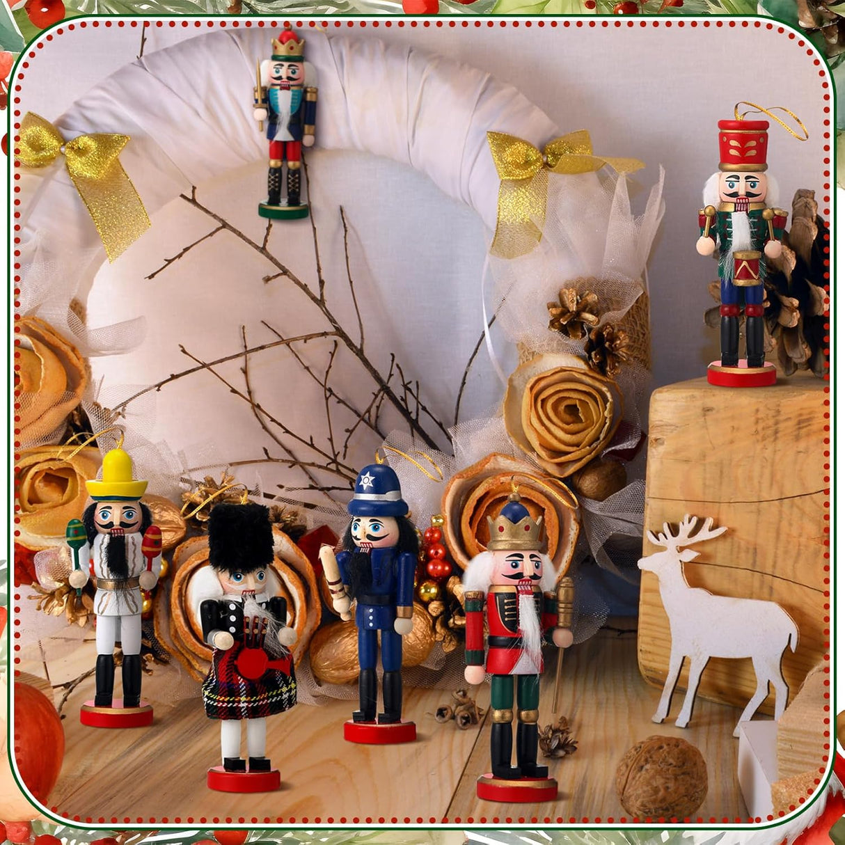 Juego de 18 Adornos Navideños Liliful Soldados de Nuez