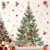 Calcomanías de Navidad Decalmile, árbol y flores, decoración