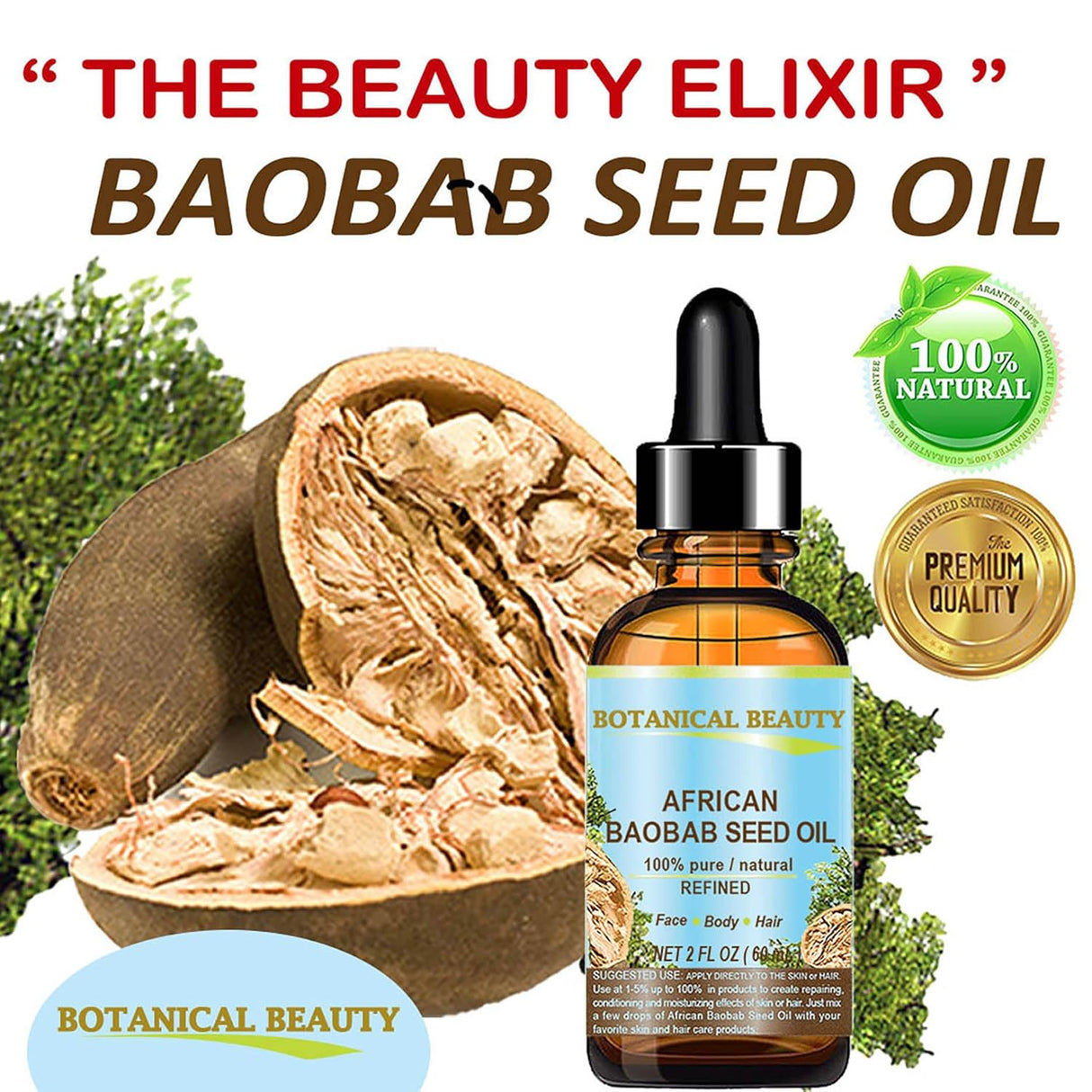 Aceite de Semilla de Baobab Africano 100% Puro Natural Refinado
