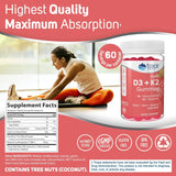 Vitamin D3 + K2 Gummies | Vegano, Sin Azúcar, 60 Servings