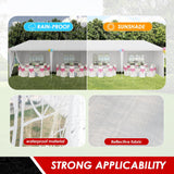 Carpa de fiesta 10x30 con 8 paredes removibles y toldo