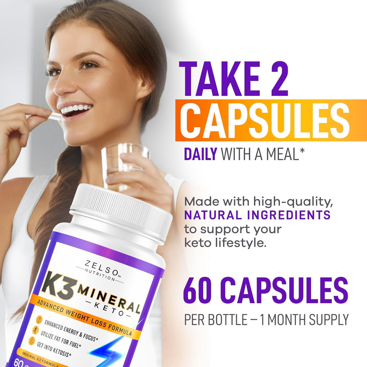 Píldoras K3 de Pérdida de Peso - Mineral + Vitaminas - 60 Caps