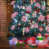 Flores Poinsettia Artificiales Boao 24 Piezas Decoración Navidad