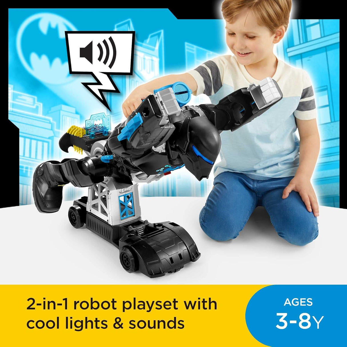 Batman Bat-Tech Batbot Fisher-Price Imaginext 2 pies luces sonidos