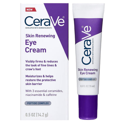 Crema de ojos para arrugas CeraVe con cafeína y péptidos