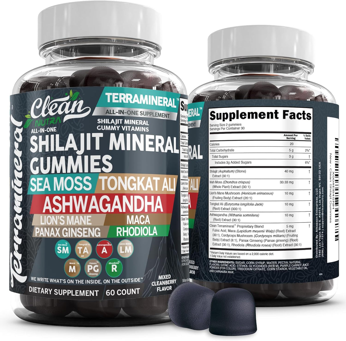 Gomitas de Shilajit con Musgo de Irlanda Clean Nutra (1)