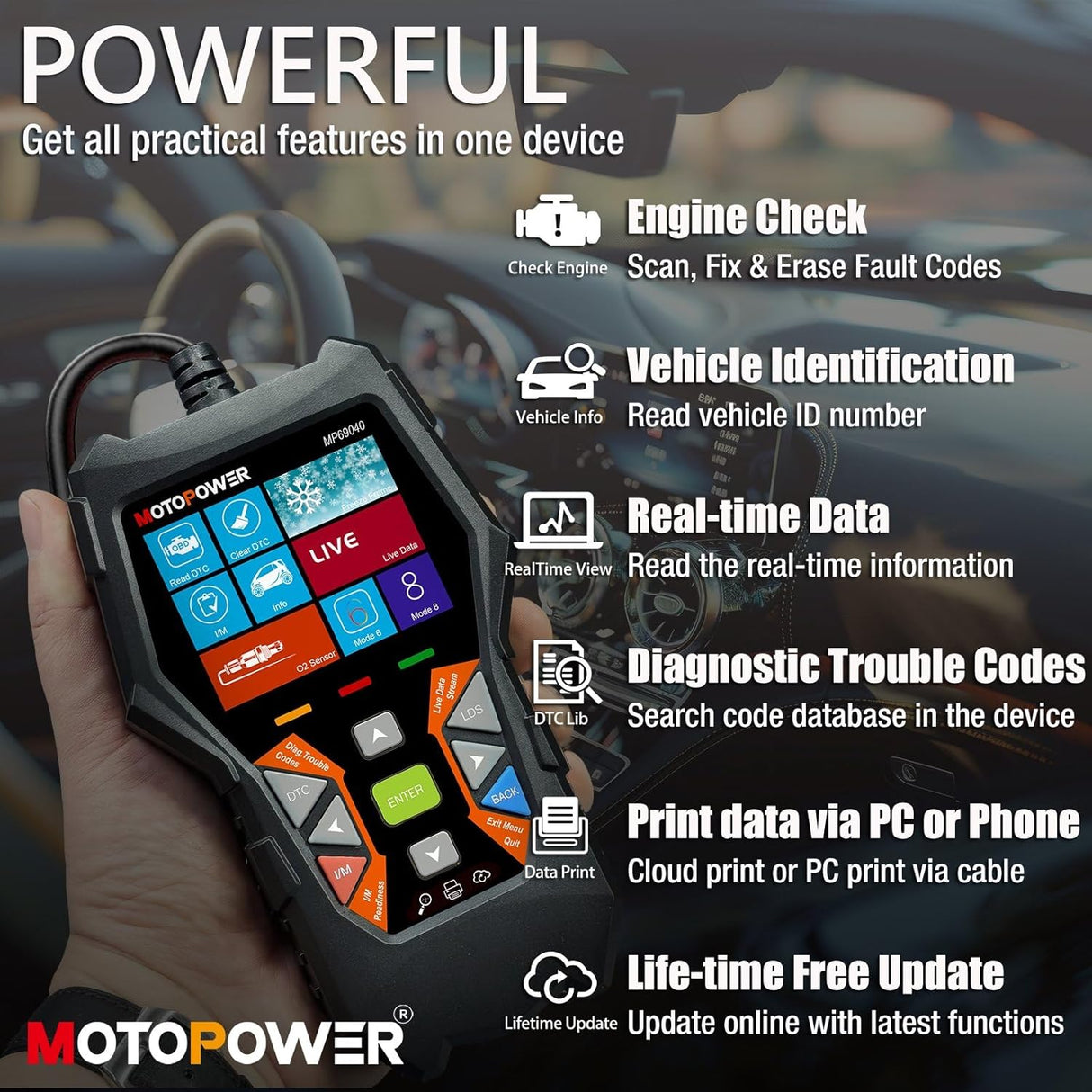 Escáner de diagnóstico de lector de código ‎MP69040 MOTOPOWER