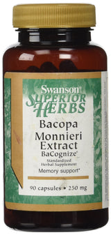 Swanson Bacopa Monnieri Extracto Bacognize 250 Miligramos 90 Cápsulas
