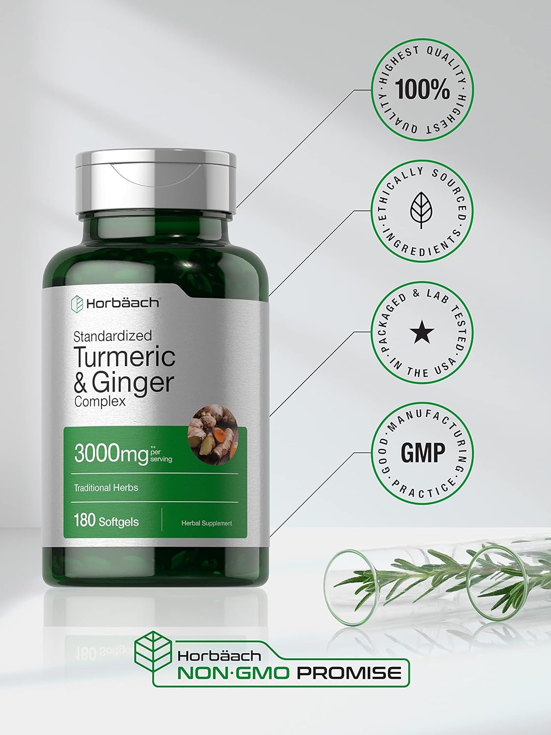 Suplemento de cúrcuma y jengibre  con extracto de pimienta