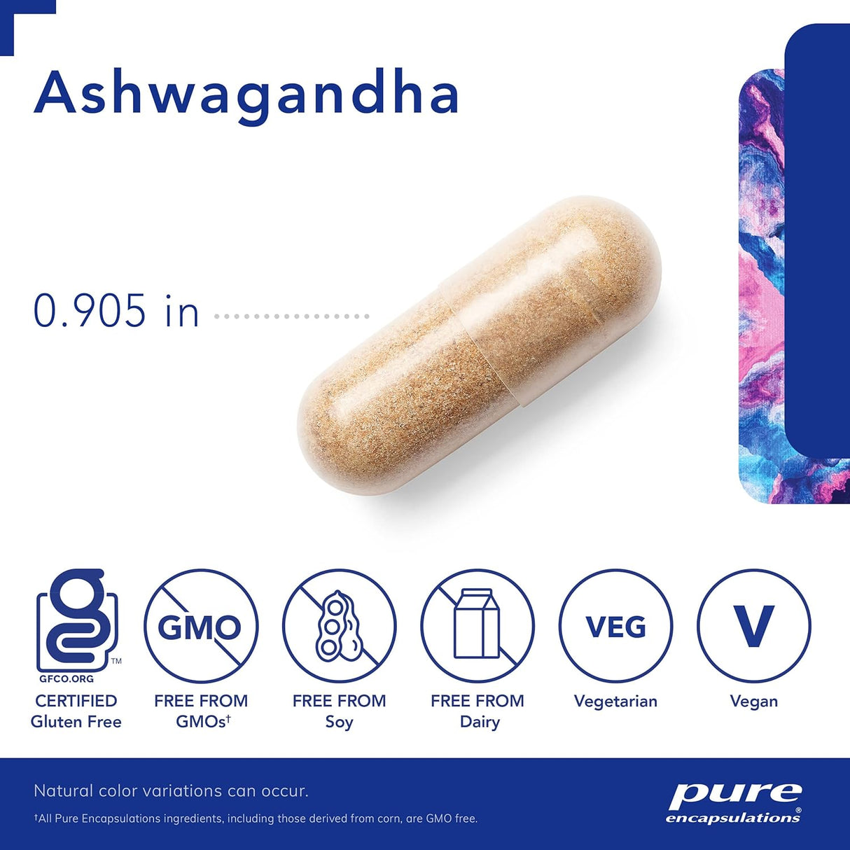 Suplemento Pure Encapsulations Ashwagandha  adaptógeno 60 un