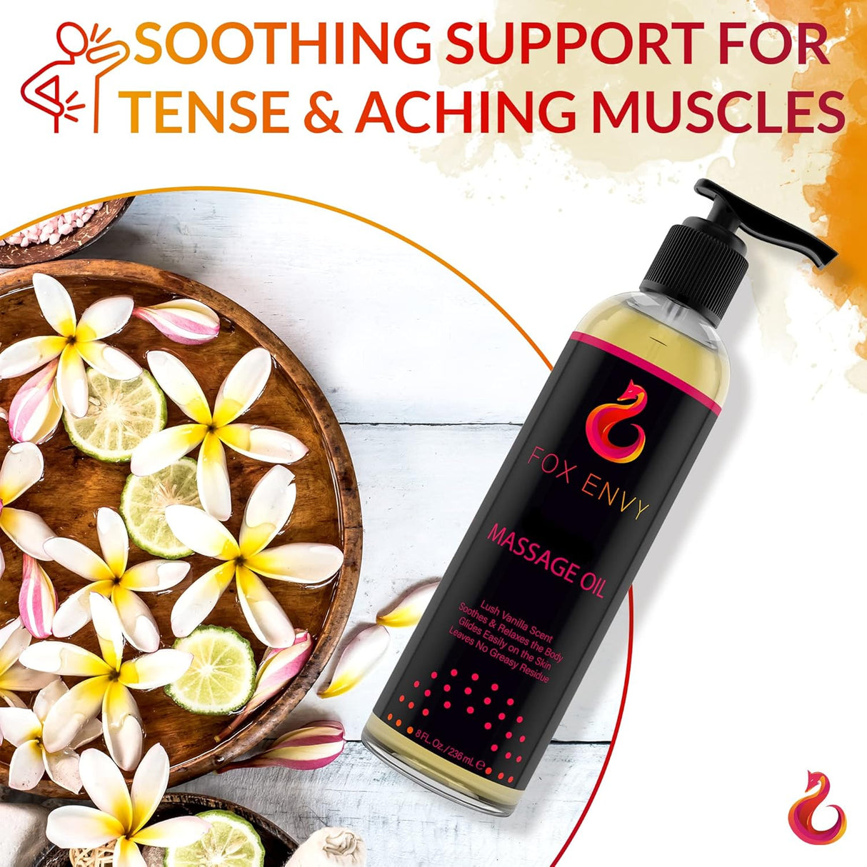 Aceite de masaje corporal para terapia de masaje Fox Envy