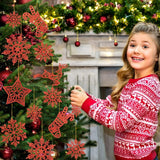 Adornos para árbol de Navidad - 42 piezas, invierno, 2023