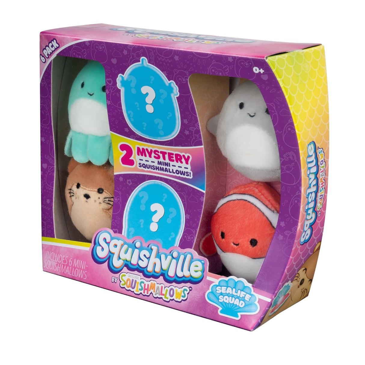 Squishville Mini Animales Marinos, Suave y Colorido, SQM0067